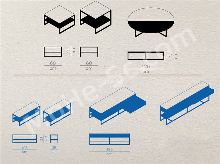 国外极简家具CAD平面图库 CASSINAWHYGARDEN高端家具CAD图库 国外精整高端CAD图库丨沙发 床具 椅具 桌柜 茶几CAD图纸 -7