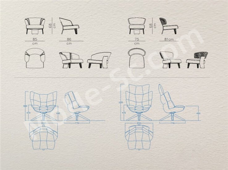 国外极简家具CAD平面图库 CASSINAWHYGARDEN高端家具CAD图库 国外精整高端CAD图库丨沙发 床具 椅具 桌柜 茶几CAD图纸-MOHE素材库-设计行业的乐园，各类素材的矿山！
