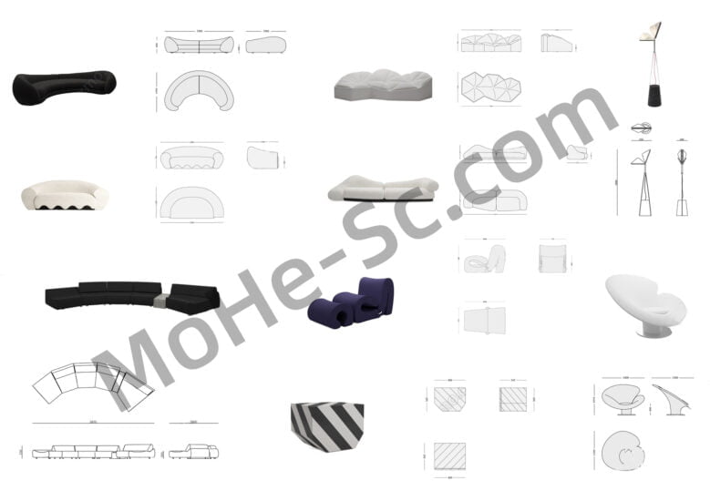 国外极简家具CAD平面图库 CASSINAWHYGARDEN高端家具CAD图库 WHYGARDEN高端家具CAD图库-MOHE素材库-设计行业的乐园，各类素材的矿山！