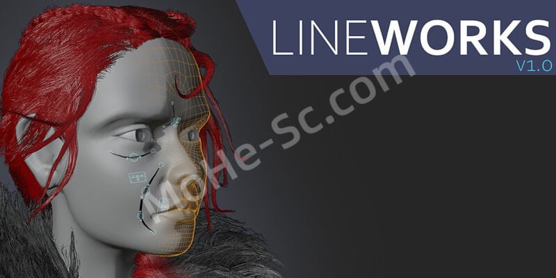 Blender角色表面添加线条动画插件 Lineworks V2.0 For Blender 2.8+-MOHE素材库-设计行业的乐园，各类素材的矿山！