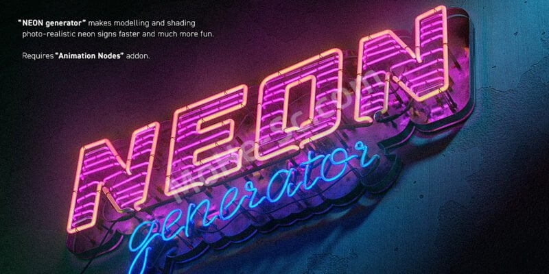 Blender三维霓虹灯生成插件 3D Neon Generator For Blender 2.8+-MOHE素材库-设计行业的乐园,各类素材的矿山!
