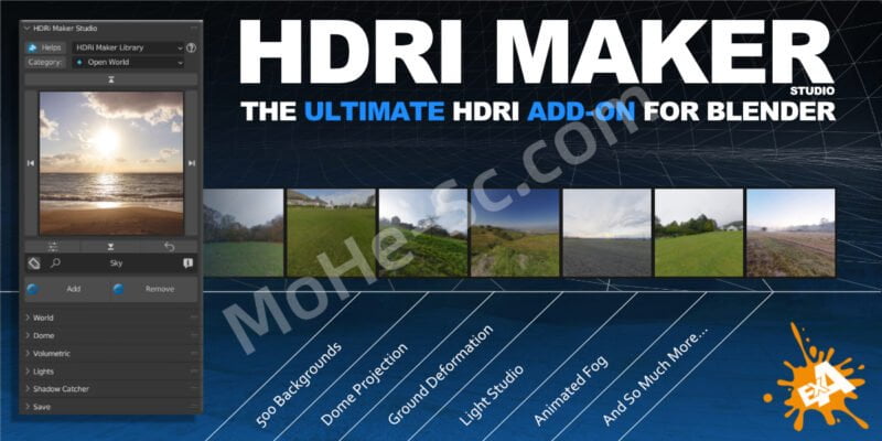 Blender HDRI环境制作模拟插件 HDRi Maker V3.0.111 + 预设库 For Blender 3.0 +-MOHE素材库-设计行业的乐园，各类素材的矿山！