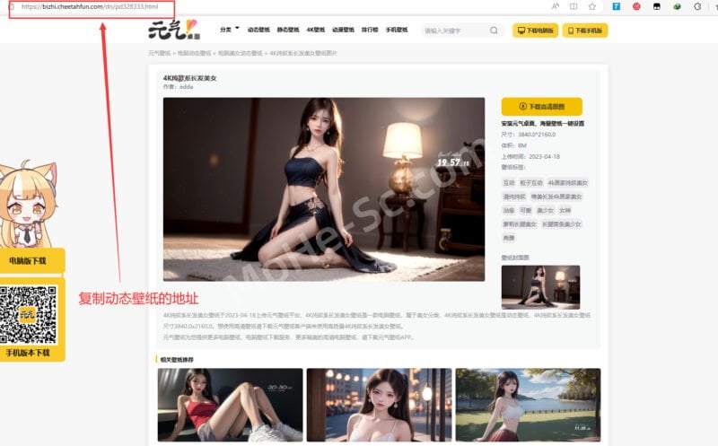 元气动态壁纸在线解析下载html源码，直接上传服务器，运行即可使用-MOHE素材库-设计行业的乐园，各类素材的矿山！