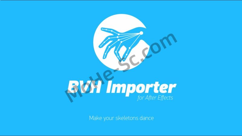 AE动作捕捉骨骼导入生成动画脚本 Aescripts BVH Importer V1.6 ForAE CS3~2022 Win/Mac-MOHE素材库-设计行业的乐园,各类素材的矿山!