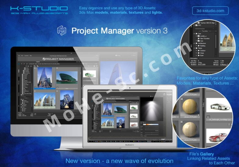 3DS MAX工程项目预设管理预览插件 3D-Kstudio Project Manager v3.23.12 For 3ds Max 2014 ~ 2024-MOHE素材库-设计行业的乐园，各类素材的矿山！