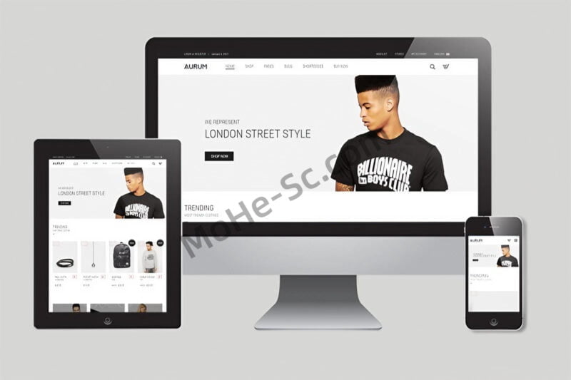 WordPress简洁外贸购物商城主题模版下载，自适应浏览器，WooCommerce-MOHE素材库-设计行业的乐园，各类素材的矿山！