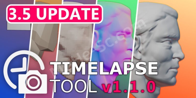 Blender模型变化延时记录插件 Timelapse Tool V1.1.1 For Blender 3.0+-MOHE素材库-设计行业的乐园，各类素材的矿山！