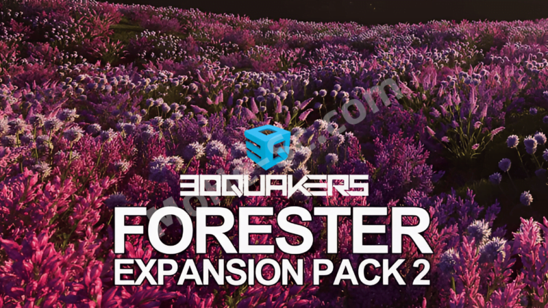 C4D植物树木草地石头生成制作插件 3DQUAKERS – Forester v1.5.5 For Cinema 4D R18-2024 Win + Expansion Pack v1+V2 预设包-MOHE素材库-设计行业的乐园，各类素材的矿山！