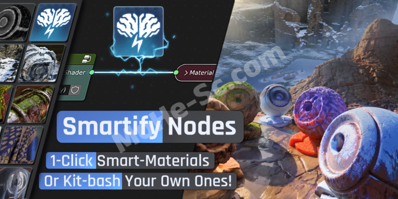 Blender节点特效智能材质预设资产预设 Smartify Nodes V1.03 For Blender 3.1+-MOHE素材库-设计行业的乐园，各类素材的矿山！