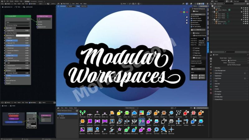 Blender插件预设库管理插件 Modular Workspaces V1.6.2 For Blender 3.2 +-MOHE素材库-设计行业的乐园，各类素材的矿山！