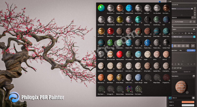 Blender贴图分层绘制插件 Philogix Pbr Painter V4.0 For Blender 3.4 +-MOHE素材库-设计行业的乐园，各类素材的矿山！