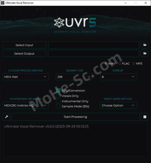 Ultimate Vocal Remover v5.6GUI 免费人声分离工具 分离伴奏背景音乐提取-MOHE素材库-设计行业的乐园,各类素材的矿山!
