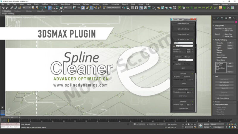 3DMAX样条线整理整洁工具Spline Cleaner v1.86 For 3DS MAX 2012~2024-MOHE素材库-设计行业的乐园，各类素材的矿山！