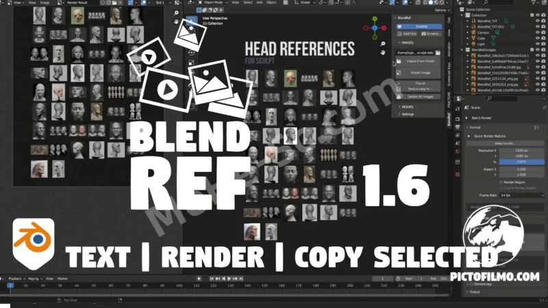Blender建模图片视频参考插件 Blendref V1.1 For Blender 3.4 +-MOHE素材库-设计行业的乐园，各类素材的矿山！