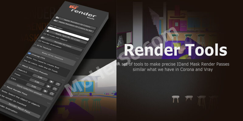 Blender模型单独分层通道渲染插件 Render Tools V1.5 For Blender 3.3 +-MOHE素材库-设计行业的乐园，各类素材的矿山！