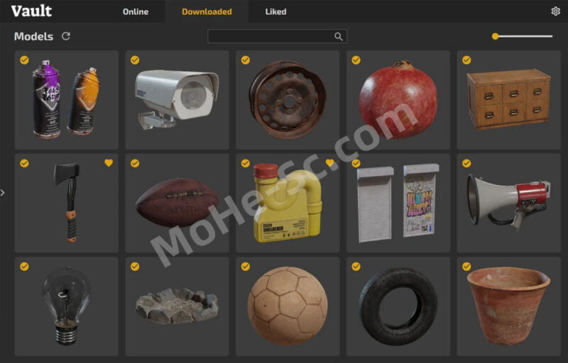 VAULT-V0.1 一个基于 PolyHaven 在线资产的  3DSMAX 插件 支持Vray/Corona材质模型-MOHE素材库-设计行业的乐园，各类素材的矿山！