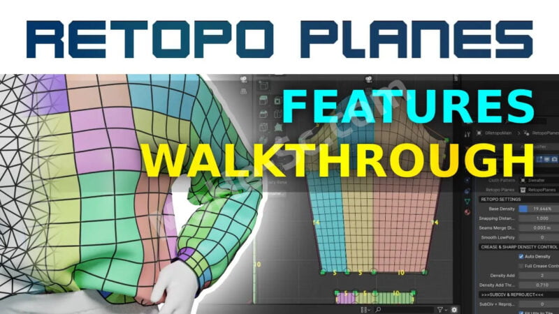 Blender布料重拓扑插件 Retopo Planes V1.0 For Blender 4.0+-MOHE素材库-设计行业的乐园，各类素材的矿山！