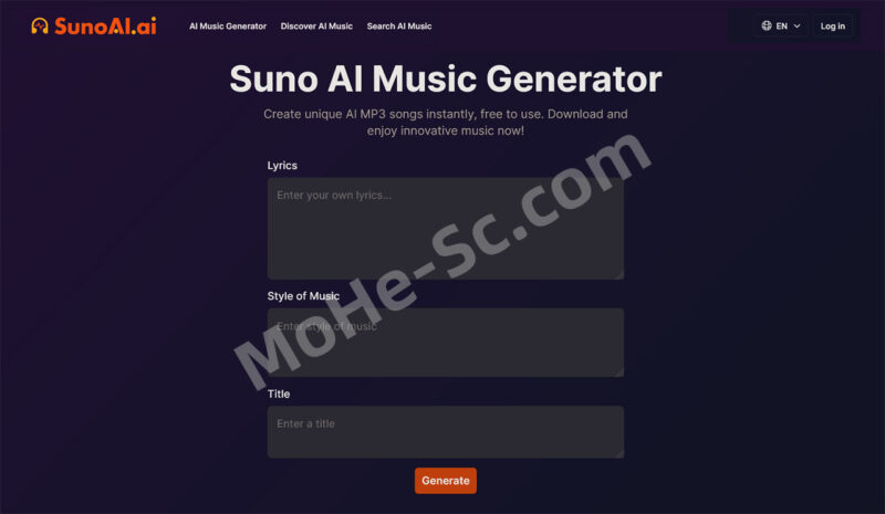 GitHub免费开源的AI音乐生成工具 Suno API 在线生成器工具项目-MOHE素材库-设计行业的乐园,各类素材的矿山!
