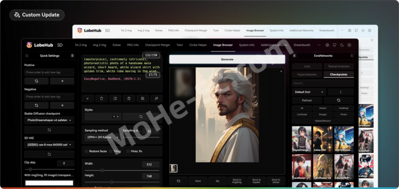 Stable Diffusion 主题界面美化、定制UI、Lobe 主题、提高效率的功能插件SD WEBUI LOBE THEME 重新定义你的Stable Diffusion UI界面-MOHE素材库-设计行业的乐园,各类素材的矿山!