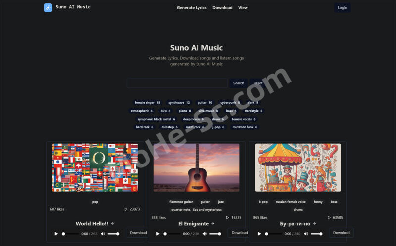 Suno AI Music — Suno AI 音乐搜索和下载工具-MOHE素材库-设计行业的乐园，各类素材的矿山！