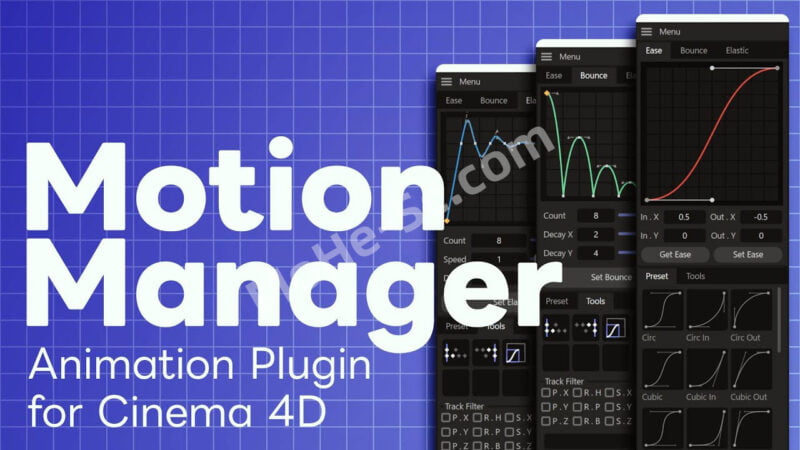 C4D关键帧曲线缓冲动画插件 Motion Manager v1.2 For Cinema 4D S24 ~ 2024-MOHE素材库-设计行业的乐园，各类素材的矿山！