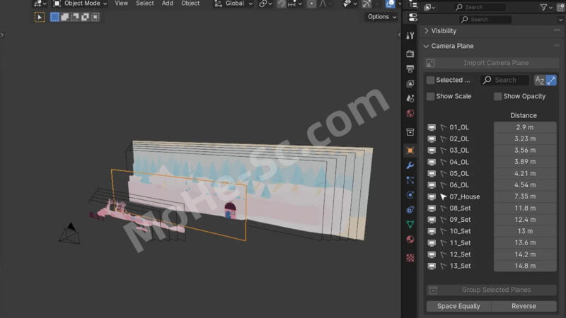 Blender图片导入分层摄像机动画插件 Camera Plane v1.5.0 For Blender 4.0 +-MOHE素材库-设计行业的乐园,各类素材的矿山!