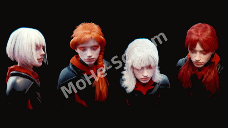 Blender头发制作生成插件 Hair Tool v3.64 + Library预设库 + Textures贴图 For Blender 2.93 +-MOHE素材库-设计行业的乐园，各类素材的矿山！