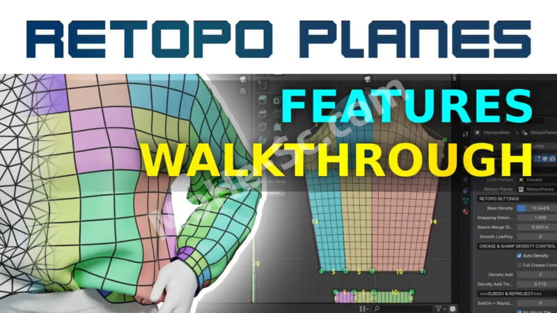 Blender布料重拓扑插件 Retopo Planes V1.2 For Blender 4.0 +-MOHE素材库-设计行业的乐园，各类素材的矿山！