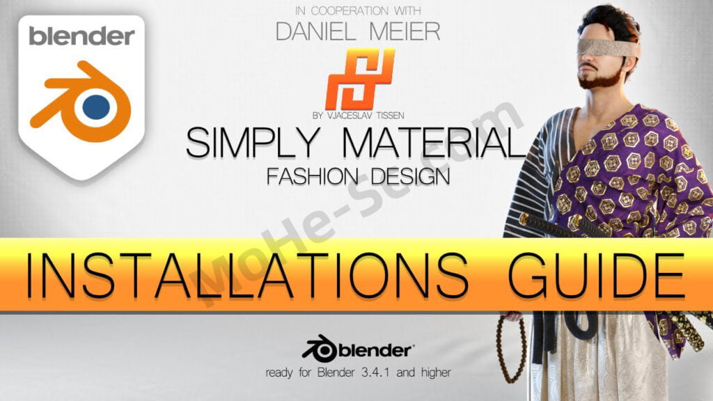 Blender服装图案纹理设计插件 Simply Material v1.5 For Blender 3.4.1 +