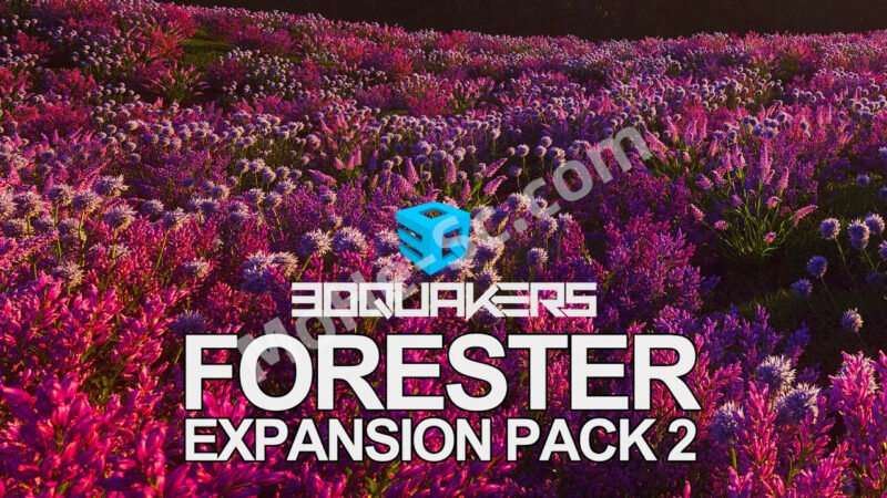 C4D植物树木草地石头生成制作插件 3DQUAKERS – Forester v1.5.4 For Cinema 4D R23 ~ 2023 Mac版本 + Expansion Pack v1+V2 预设包-MOHE素材库-设计行业的乐园，各类素材的矿山！