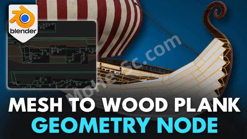 Blender面片转换成木板几何节点资产预设 Blender 4 Mesh To Wooden Planks Geometry Node For Blender 3.5 +-MOHE素材库-设计行业的乐园，各类素材的矿山！