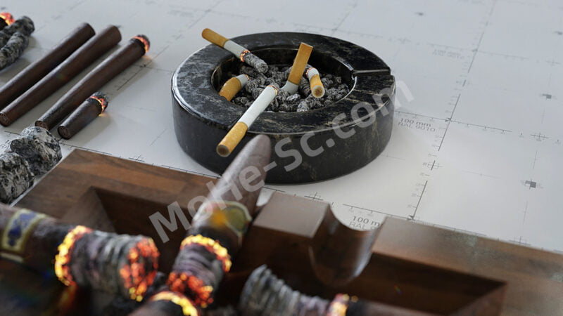 Blender香烟雪茄3D模型资产预设 Cigars Cigarettes Joints Blunts And Ashtrays – 3D Assetkit Pbr For Blender 2.8 +-MOHE素材库-设计行业的乐园,各类素材的矿山!
