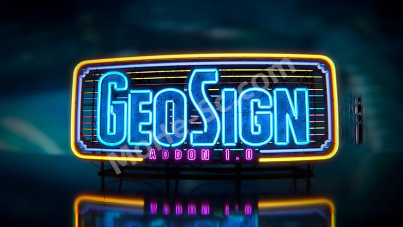 Blender霓虹灯广告牌生成器插件 Geo Sign V1.1.0 For Blender 3.4 +-MOHE素材库-设计行业的乐园，各类素材的矿山！