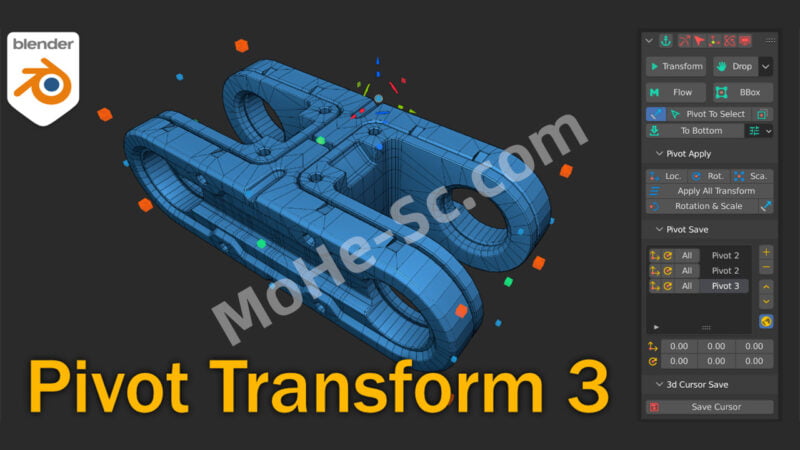 Blender模型中心点移动插件 Pivot Transform V3.4.0 For Blender 3.1 +-MOHE素材库-设计行业的乐园,各类素材的矿山!