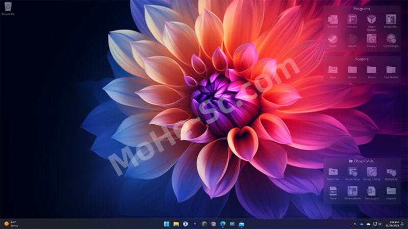 Windows 11/10 桌面整理工具 StarDock Fences 5.8.4.7 x64 栅栏桌面 中文多语言版-MOHE素材库-设计行业的乐园，各类素材的矿山！