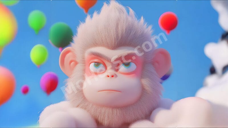 用MIdjourney画一个粉粉嫩嫩的羊毛毡风格悟空，送女友，看她还不让我打黑神话 悟空 [ 附提示词 ]-MOHE素材库-设计行业的乐园，各类素材的矿山！