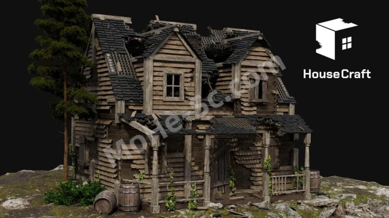 Blender木屋生成器几何节点资产预设 House Craft For Blender 4.2 +-MOHE素材库-设计行业的乐园，各类素材的矿山！