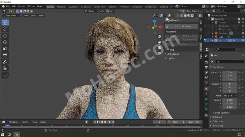 DAZ3D模型绑定动作导入Blender插件 Rig-GNS Pro V3.7.4-MOHE素材库-设计行业的乐园,各类素材的矿山!