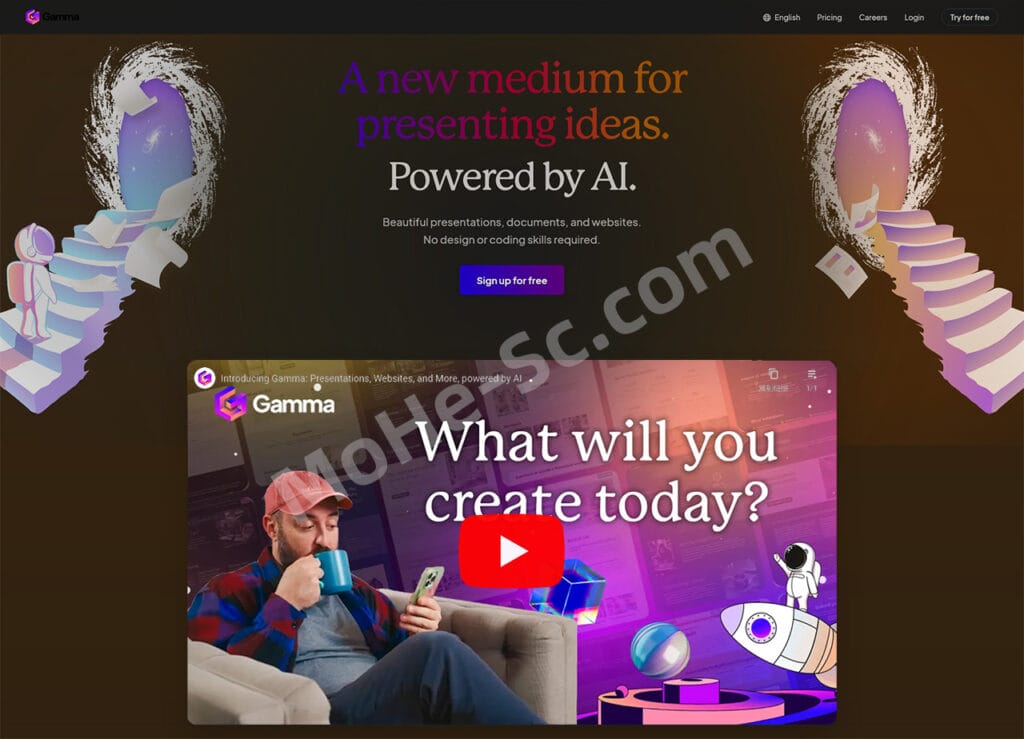 Gamma.app：基于人工智能AI 一键生成专业的PPT演示文稿 不需要设计或编码工具