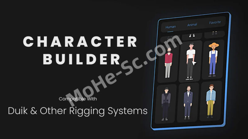 AE卡通人物绑定角色生成MG脚本 Character Builder V1.2.5 For After Effects CC 2019 +-MOHE素材库-设计行业的乐园，各类素材的矿山！