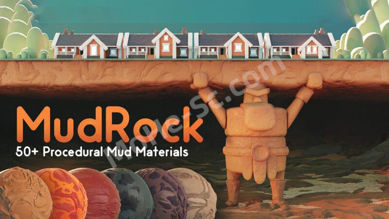 Blender泥巴泥岩粘土着色器资产预设 MudRock Procedural Materials V2.0 For Blender 2.8 +-MOHE素材库-设计行业的乐园,各类素材的矿山!