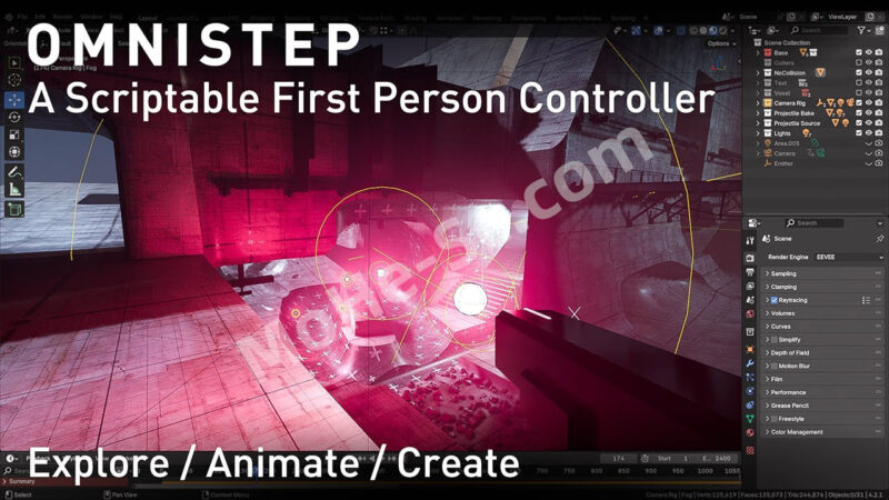 Blender第一人称视角移动交互插件 OmniStep V1.1.0 For Blender 3.6 +-MOHE素材库-设计行业的乐园，各类素材的矿山！