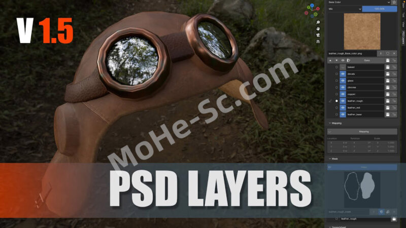 Blender贴图分层绘制修改插件 PSD-Layers V1.5.1 For Blender 3.4 +-MOHE素材库-设计行业的乐园，各类素材的矿山！
