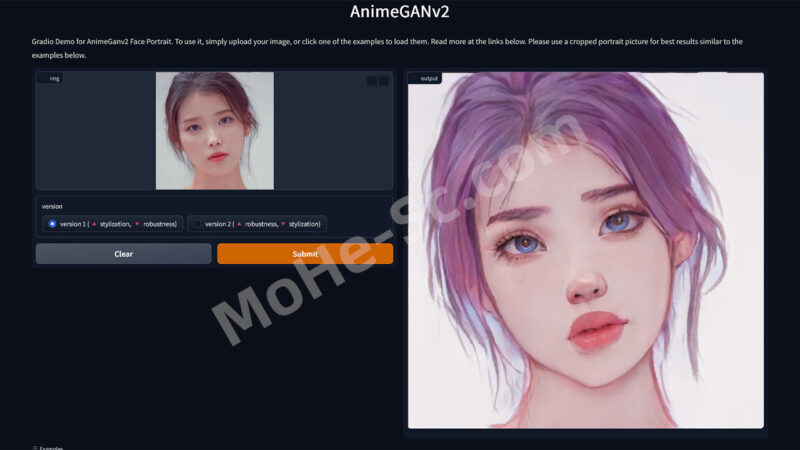 Hugging Face 免费开源AI图片一键转动漫特效工具 AnimeGANv2-MOHE素材库-设计行业的乐园，各类素材的矿山！