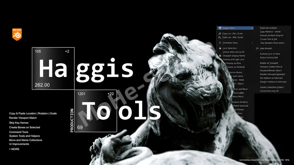 Blender加快工作流程快捷小功能插件 Haggis Tools V1.1.5 For Blender 2.8
