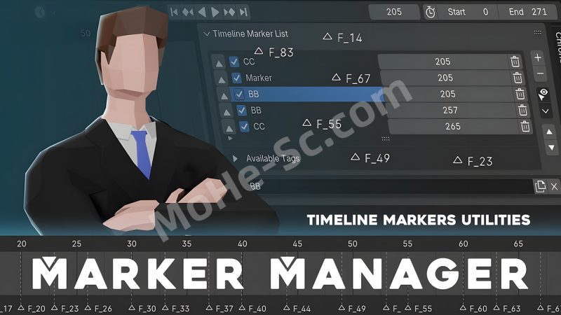Blender时间轴标记插件 Marker Manager V1.0.0 – Timeline Marker Utilities For Blender 4.2 +-MOHE素材库-设计行业的乐园，各类素材的矿山！