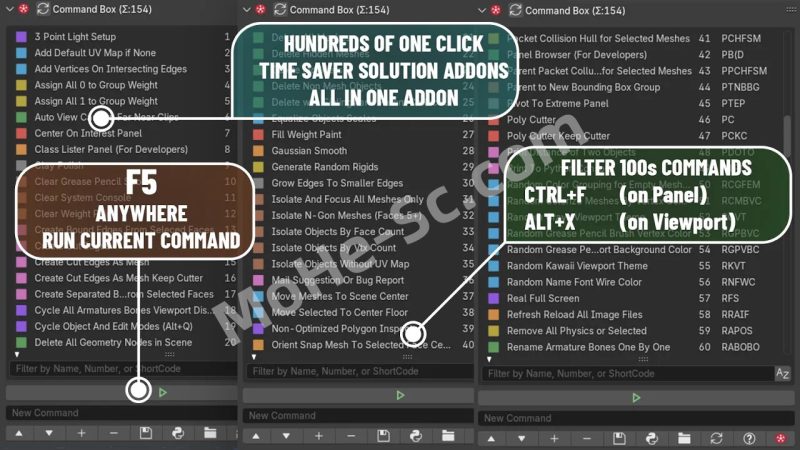 Blender快捷功能命令调用插件 Command Box V2025.03.03 For Blender 4.2 +-MOHE素材库-设计行业的乐园,各类素材的矿山!