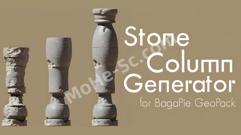Blender石柱生成器插件 Stone Column Generator for BagaPie For Blender 3.4 +-MOHE素材库-设计行业的乐园,各类素材的矿山!