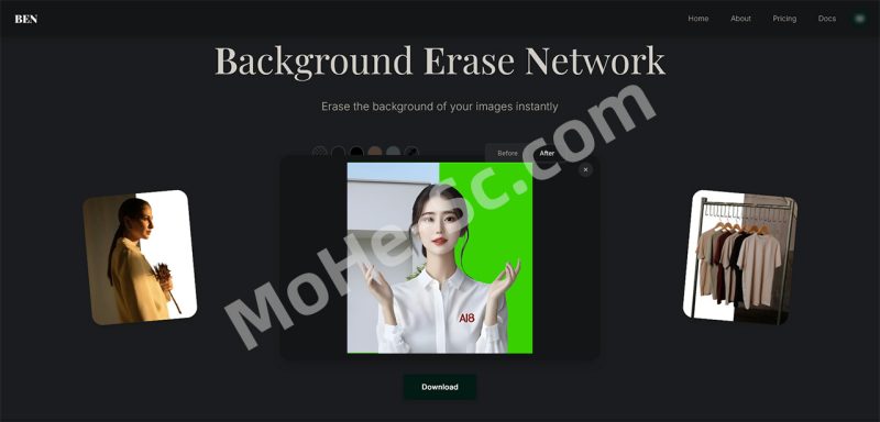 BEN2 一键高速AI图片和视频抠图去背景！自动移除图像和视频中的背景，支持在线使用-MOHE素材库-设计行业的乐园，各类素材的矿山！