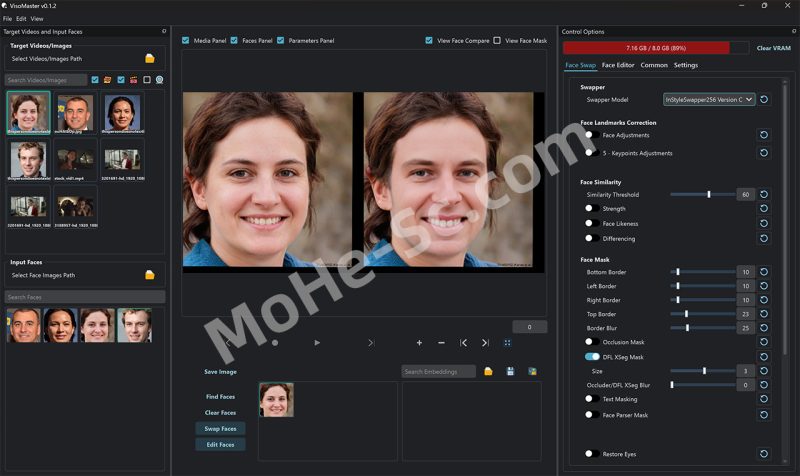 VisoMaster – AI一键换脸和编辑软件，支持图片和视频高质量换脸-MOHE素材库-设计行业的乐园，各类素材的矿山！